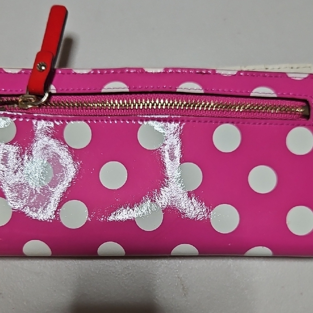 Kate Spade Carlisle Street Stacy Wallet Pink Polka Dot - Picture 3 of 4